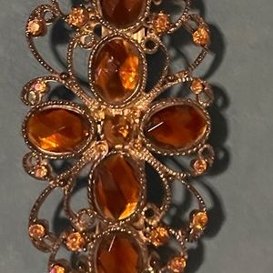 Beautiful Vintage  Rust Colored Embellished Barrette